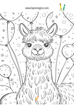 Desenhos de lamas fofinhos para colorir, ficha pdf nº18