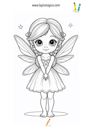Desenhos de fadas fofinhas para colorir, ficha pdf nº3