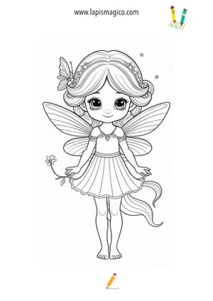 Desenhos de fadas fofinhas para colorir, ficha pdf nº4