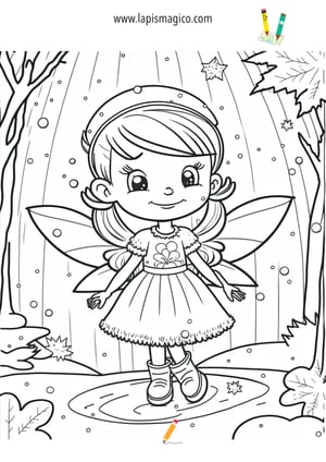 Desenhos de fadas fofinhas para colorir, ficha pdf nº5