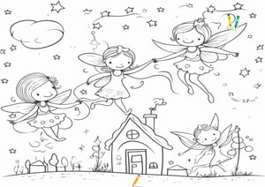 Desenhos de fadas fofinhas para colorir, ficha pdf nº6