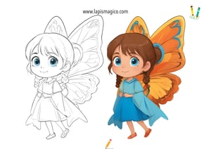 Desenhos de fadas fofinhas para colorir, ficha pdf nº7