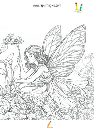 Desenhos de fadas fofinhas para colorir, ficha pdf nº8