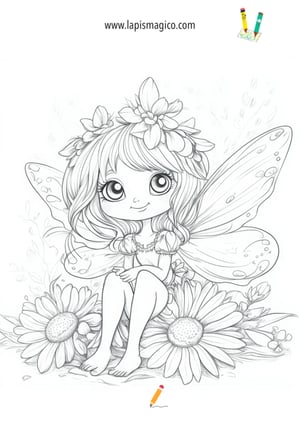 Desenhos de fadas fofinhas para colorir, ficha pdf nº11