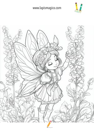 Desenhos de fadas fofinhas para colorir, ficha pdf nº12