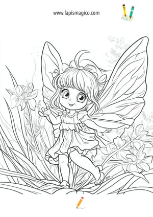 Desenhos de fadas fofinhas para colorir, ficha pdf nº14