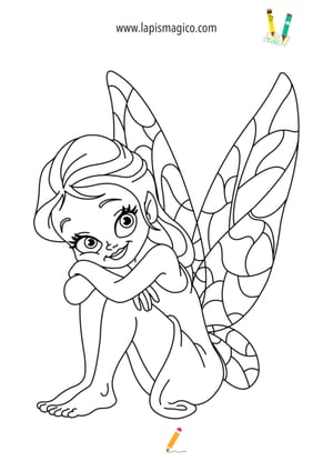 Desenhos de fadas fofinhas para colorir, ficha pdf nº16