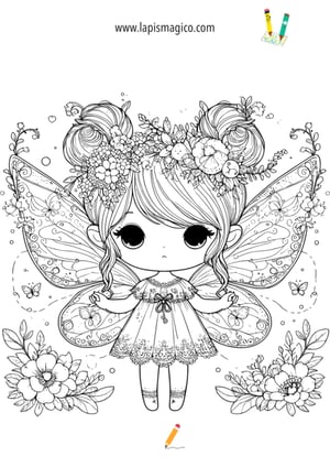 Desenhos de fadas fofinhas para colorir, ficha pdf nº17