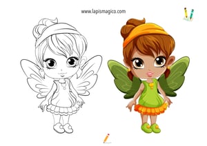 Desenhos de fadas fofinhas para colorir, ficha pdf nº19