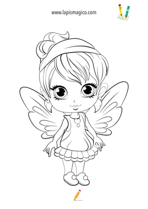Desenhos de fadas fofinhas para colorir, ficha pdf nº20