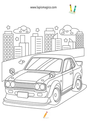 Desenhos de carros espetaculares para colorir, ficha pdf nº9