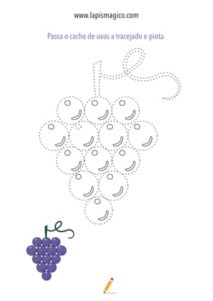 Desenhos de cachos de uvas para colorir, ficha pdf nº6