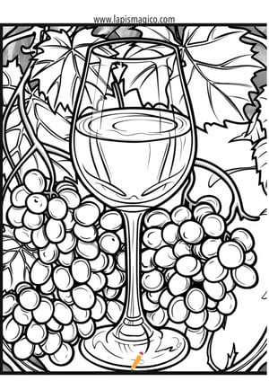 Desenhos de cachos de uvas para colorir, ficha pdf nº15