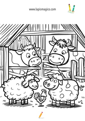 Desenhos de animais da quinta para colorir, ficha pdf nº1