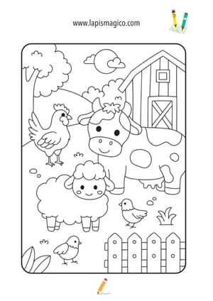 Desenhos de animais da quinta para colorir, ficha pdf nº2