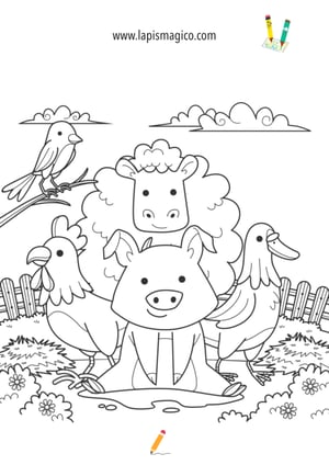 Desenhos de animais da quinta para colorir, ficha pdf nº4