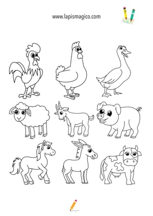 Desenhos de animais da quinta para colorir, ficha pdf nº7
