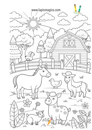 Desenhos de animais da quinta para colorir, ficha pdf nº20