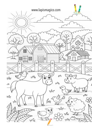 Desenhos de animais da quinta para colorir, ficha pdf nº21