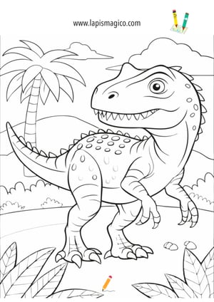 Desenhos de dinossauros para colorir, ficha pdf nº1