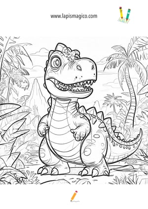 Desenhos de dinossauros para colorir, ficha pdf nº3
