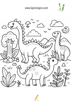 Desenhos de dinossauros para colorir, ficha pdf nº15