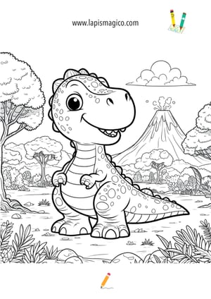 Desenhos de dinossauros para colorir, ficha pdf nº21