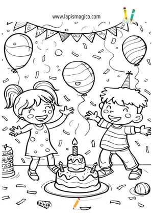 Desenhos de aniversários para colorir, ficha pdf nº2