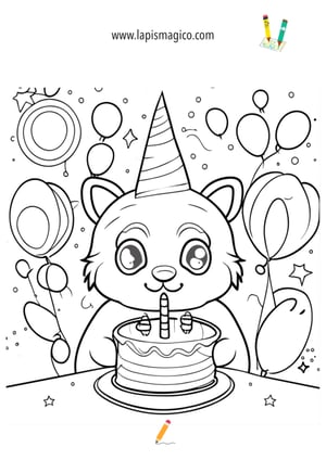 Desenhos de aniversários para colorir, ficha pdf nº9