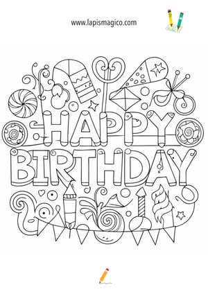 Desenhos de aniversários para colorir, ficha PDF nº17