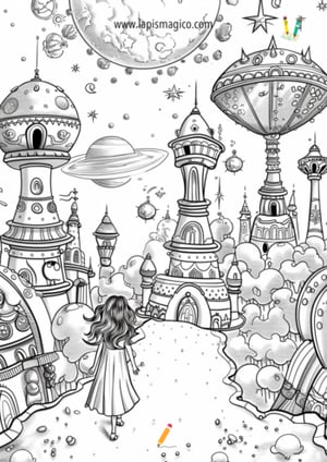 Desenhos de mundos imaginários para colorir, ficha pdf nº4