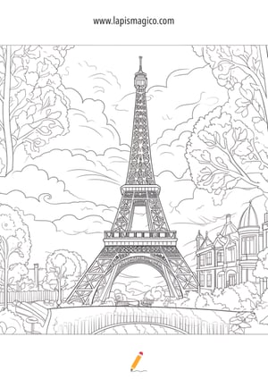 Desenhos de Torre Eiffel para colorir, ficha pdf nº2