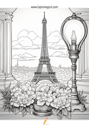 Desenhos de Torre Eiffel para colorir, ficha pdf nº3