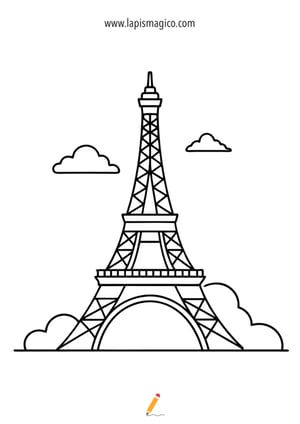 Desenhos de Torre Eiffel para colorir, ficha pdf nº9