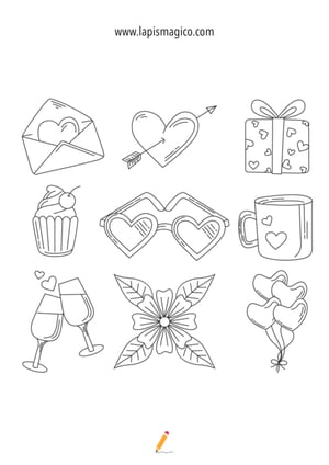 Desenhos de Dia dos Namorados para colorir, ficha pdf nº4
