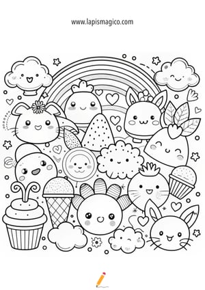 Desenhos de kawaii, ficha pdf nº2