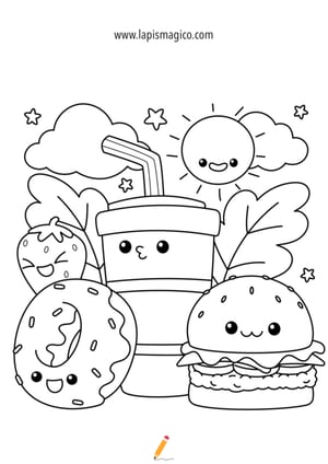 Desenhos de kawaii, ficha pdf nº14