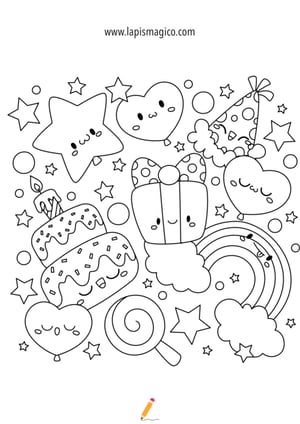 Desenhos de kawaii, ficha pdf nº15