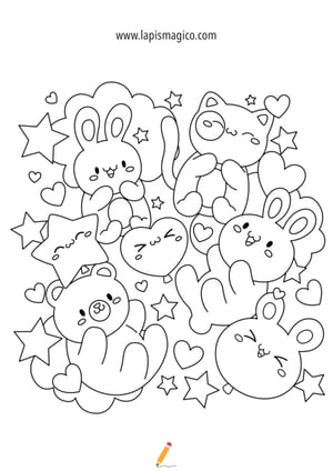 Desenhos de kawaii, ficha PDF nº17