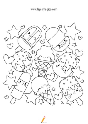 Desenhos de kawaii, ficha pdf nº21