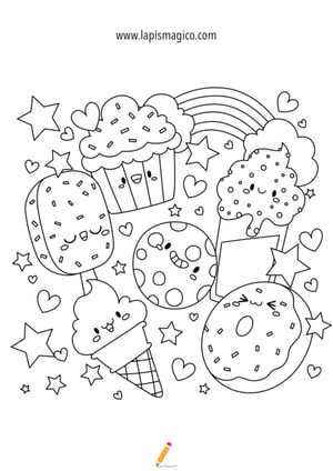 Desenhos de kawaii, ficha pdf nº25