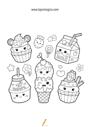 Desenhos de kawaii, ficha pdf nº26