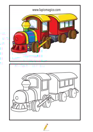 Desenhos de comboios espetaculares para colorir, ficha pdf nº7