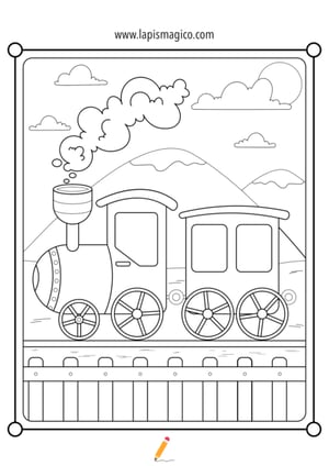 Desenhos de comboios espetaculares para colorir, ficha pdf nº8