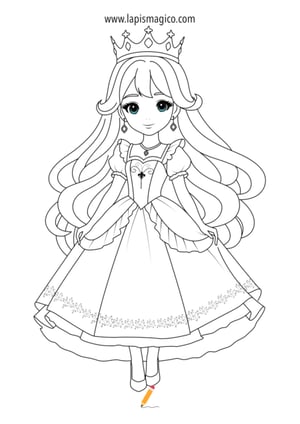 Desenhos de princesas para colorir, ficha pdf nº4