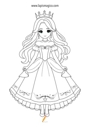 Desenhos de princesas para colorir, ficha pdf nº5