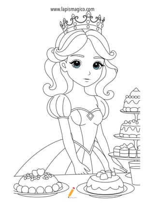 Desenhos de princesas para colorir, ficha pdf nº6