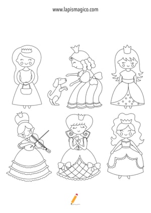Desenhos de princesas para colorir, ficha pdf nº8