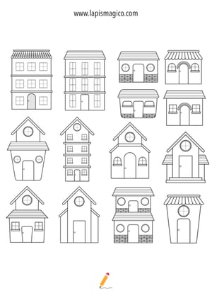 Desenhos de casas para colorir, ficha pdf nº7