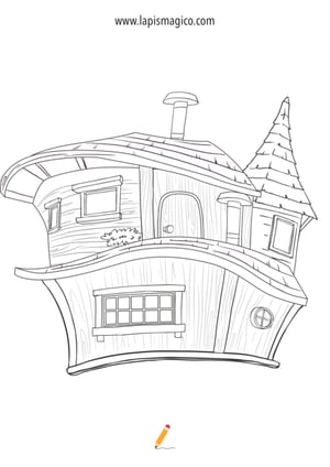 Desenhos de casas para colorir, ficha pdf nº8
